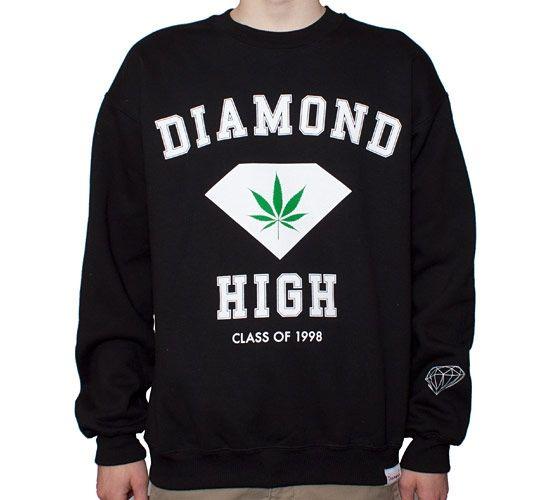 Diamond Supply Clothing Brand Logo - Diamond Supply Co. Diamond High Crew Neck Sweatshirt Black