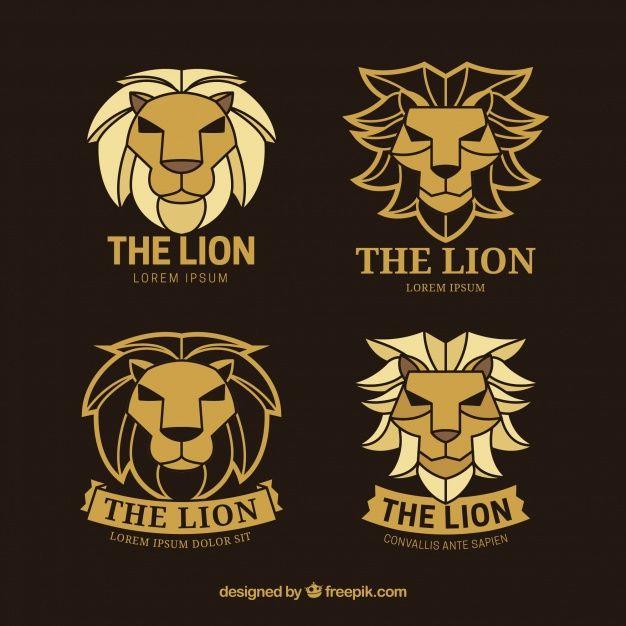 Black and Gold Lion Logo - Lion logos, golden color with black background Vector | Free Download