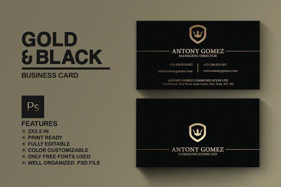 Gold and Black Business Logo - Simple Gold And Black Business Card ~ Business Card Templates ...