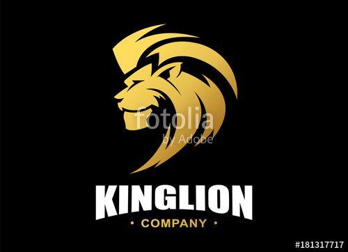 Black and Gold Lion Logo - Gold lion logo illustration, emblem design on black