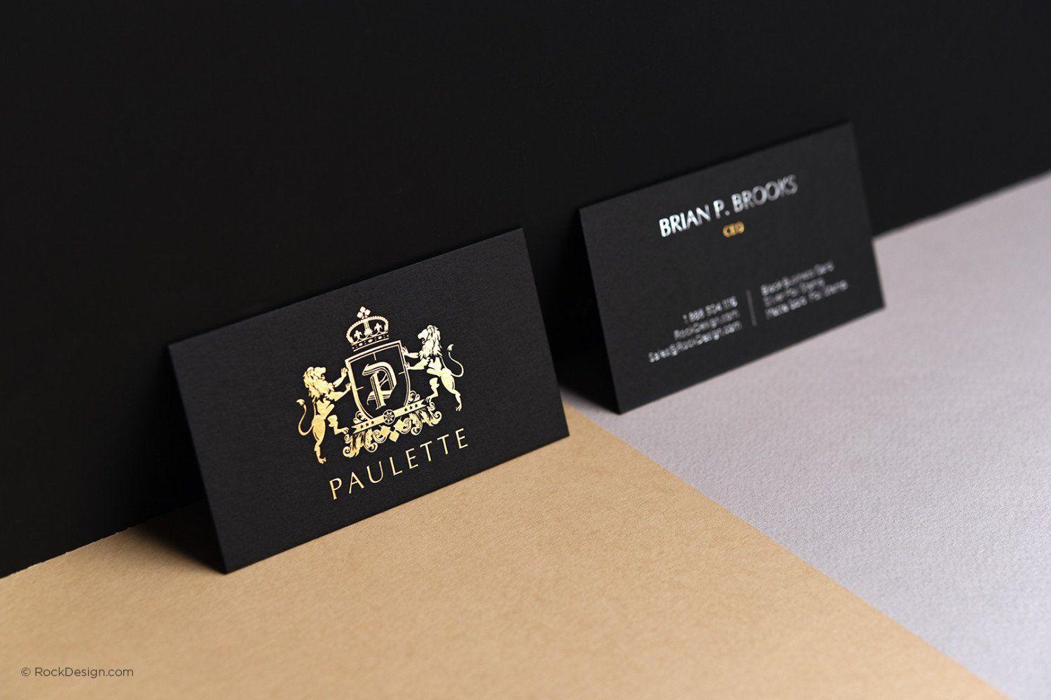 Gold and Black Business Logo - EXPLORE black business card templates | RockDesign.com