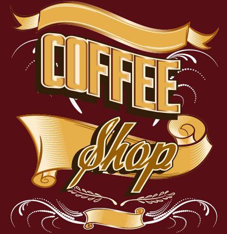 Red Coffee Shop Logo - Classical coffee shop logos vector set 09 free download
