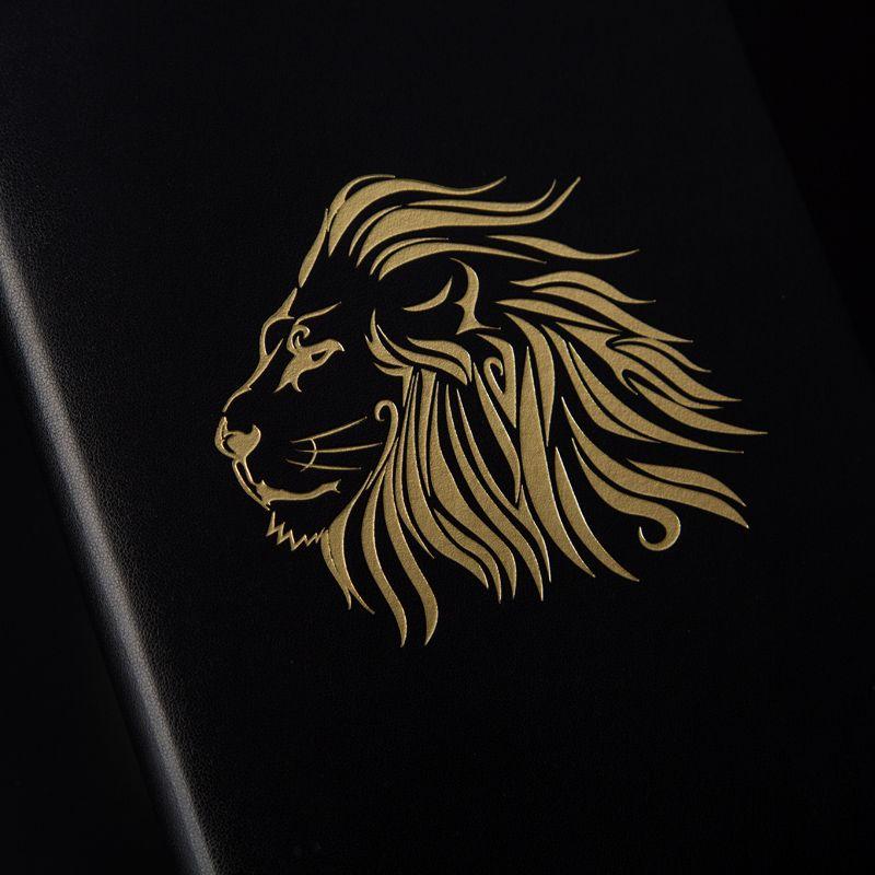 Black and Gold Lion Logo - USD 18.69] CAGIE card Jie creative notebook personal account A5 ...