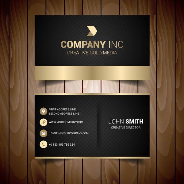 Gold and Black Business Logo - Black and gold elegant business card Free vector in Adobe ...