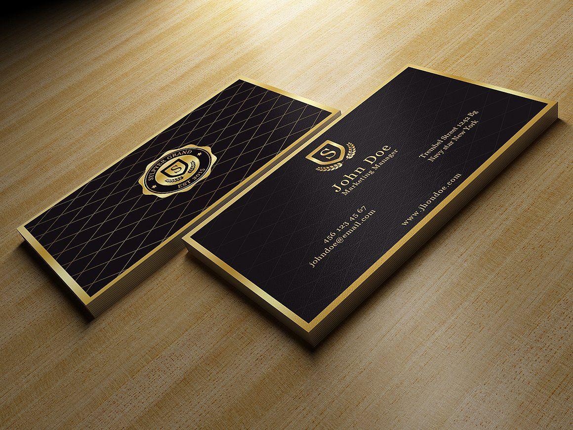 Gold and Black Business Logo - Gold And Black Business Card ~ Business Card Templates ~ Creative Market