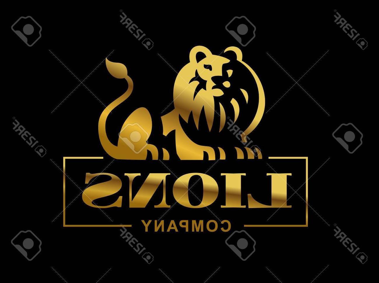 Black and Gold Lion Logo - HD Gold Lion Logo Vector Illustration Emblem Design On Black ...