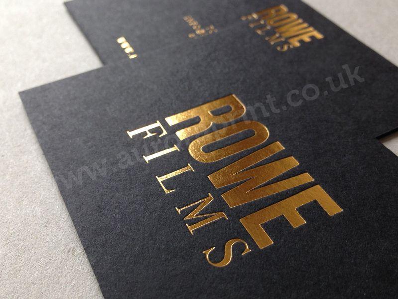 Gold and Black Business Logo - Gold foil business cards printed by Auroraprint