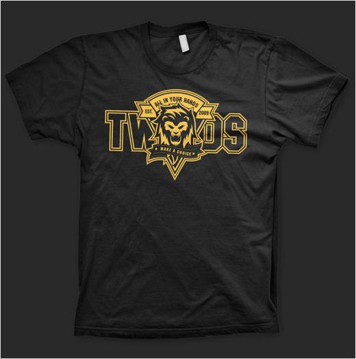 Black and Gold Lion Logo - Identity for Rock Band T.W.O.S