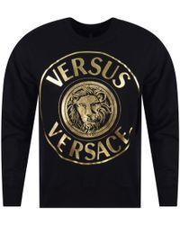 Black and Gold Lion Logo - Versus Lion Logo Sweatshirt in Black for Men - Lyst