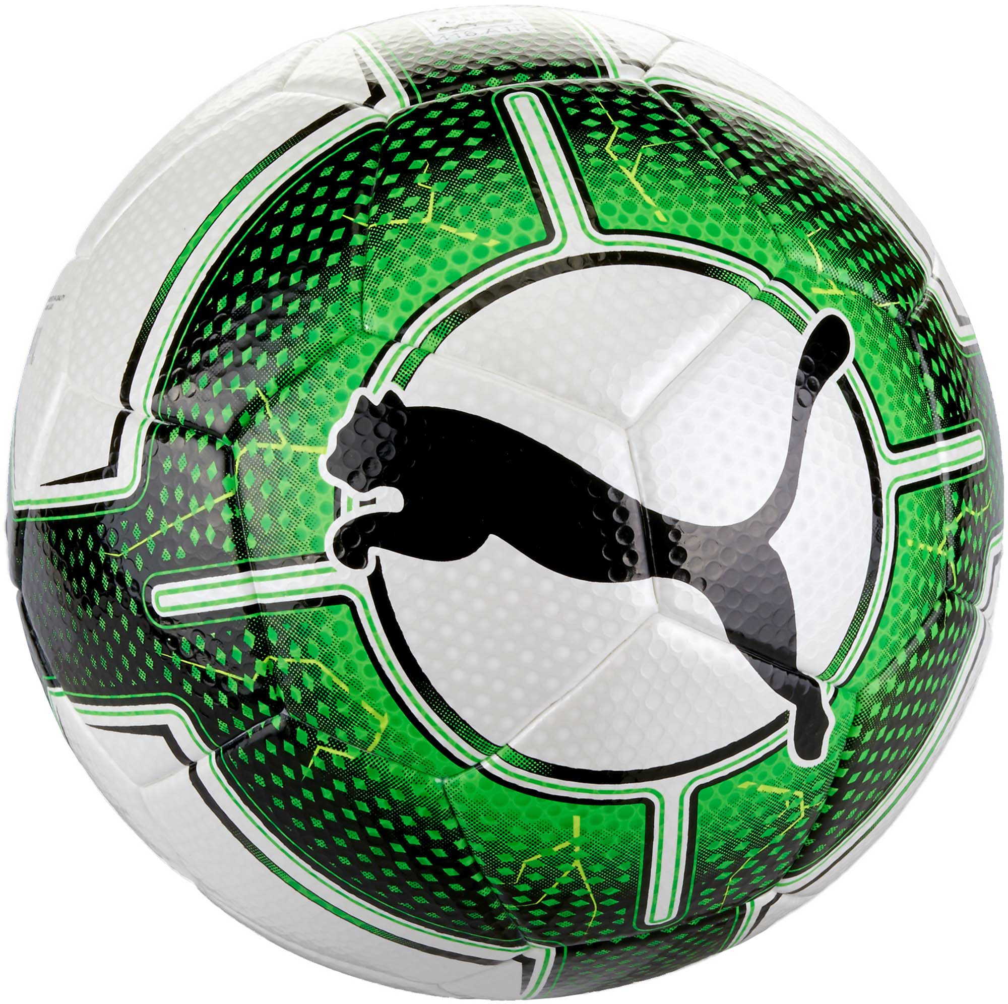 White with Green Ball Logo - Puma evoPOWER Vigor 3.3 Tournament Match Ball - SoccerPro.com