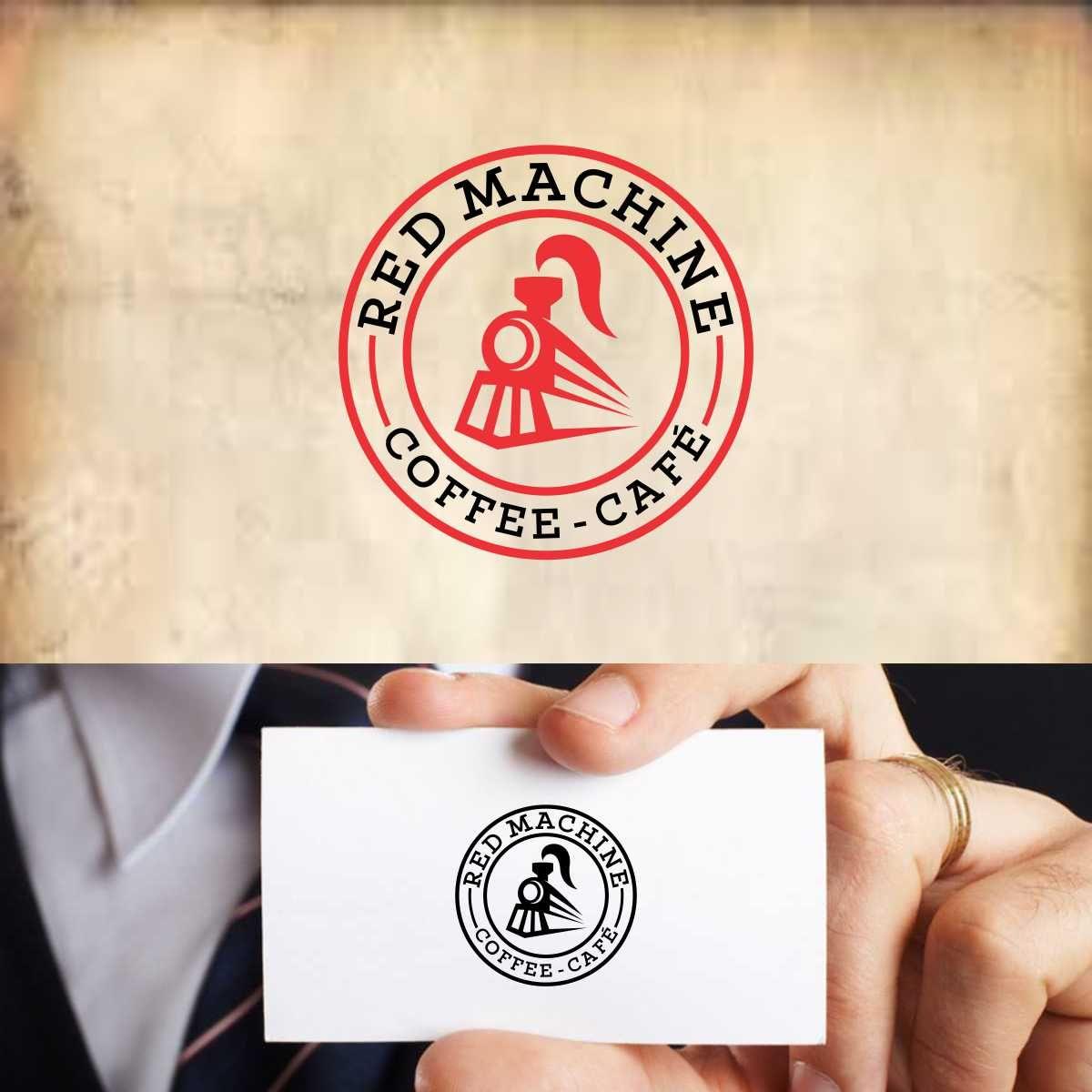 Red Coffee Shop Logo - Masculine, Serious, Coffee Shop Logo Design for Red Machine Coffee
