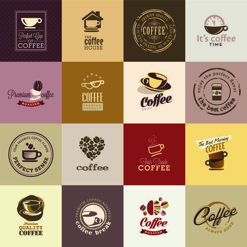 Red Coffee Shop Logo - Retro coffee logos creative design vector | Design Stuff | Pinterest ...