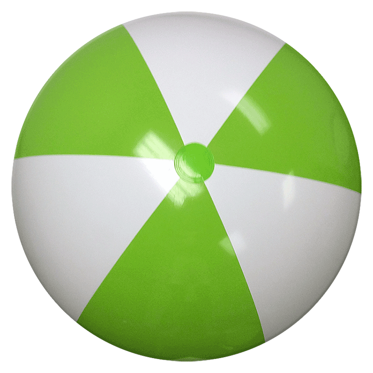 White with Green Ball Logo - 48-Inch Lime Green & White Beach Balls - Get Beach Balls Customized