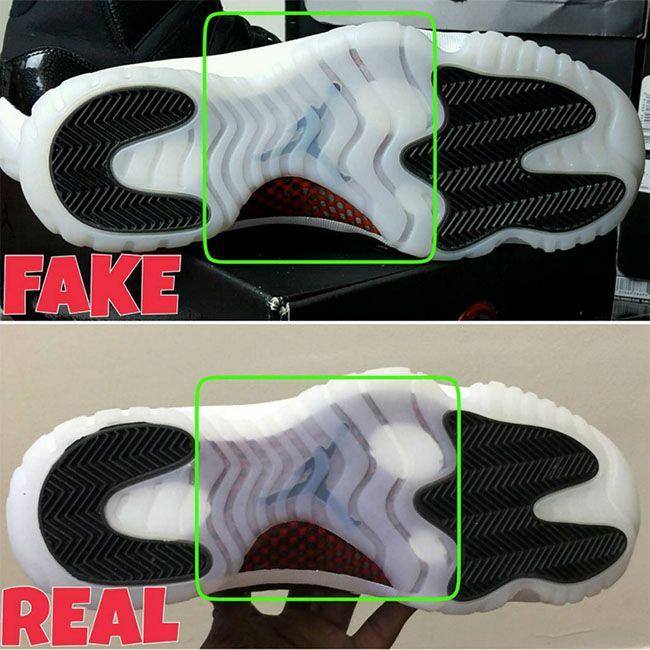 10 Fake vs Real Jordan's Logo - Air Jordan 11 72 10 Legit Real Fake | SneakerFiles