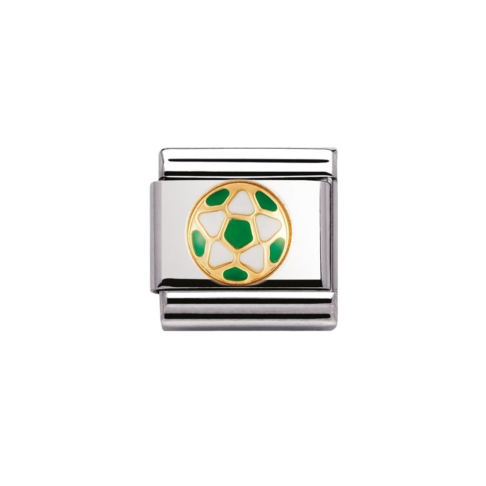 White with Green Ball Logo - Nomination White and Green Ball Yellow Gold - Jewellery from Faith ...