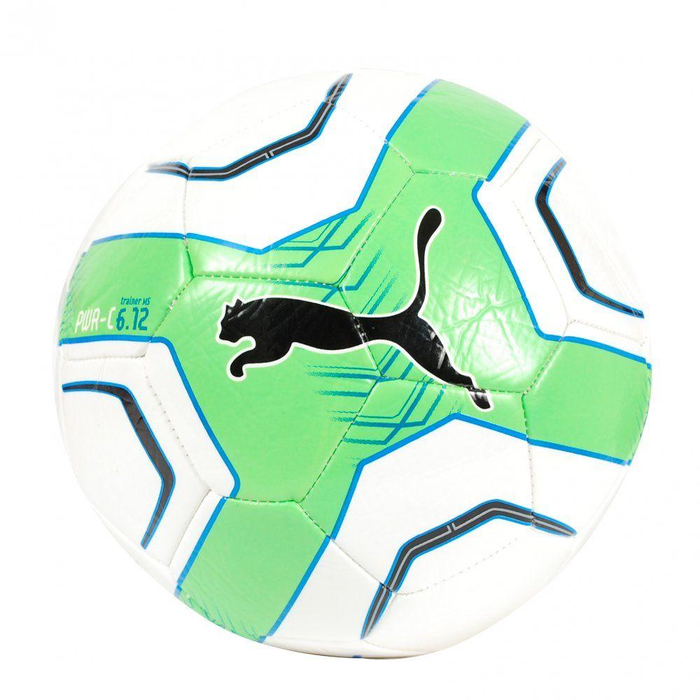 White with Green Ball Logo - Puma PowerCat 6.12 Training Football White & Green