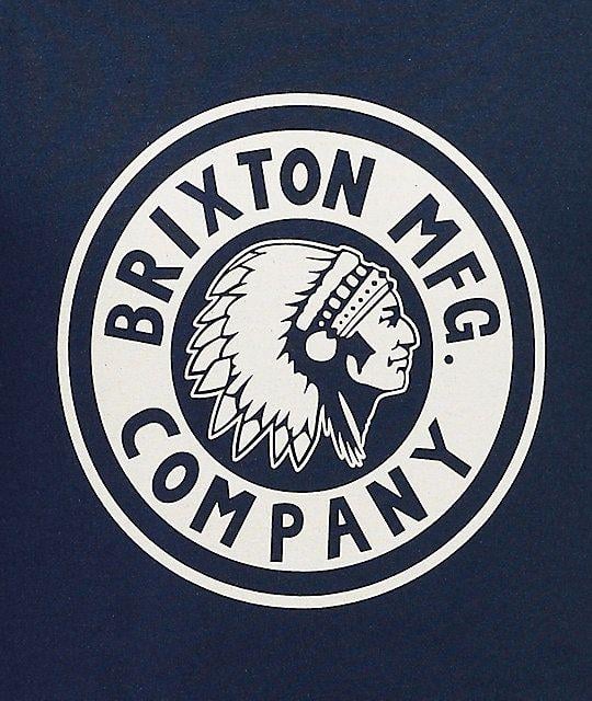 Brixton Logo - Brixton Rival Navy T-Shirt | Zumiez
