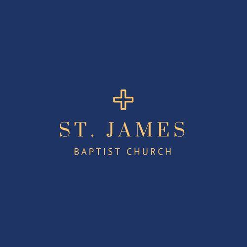 Blue and Gold Logo - Blue and Gold Cross Ministry Logo - Templates by Canva