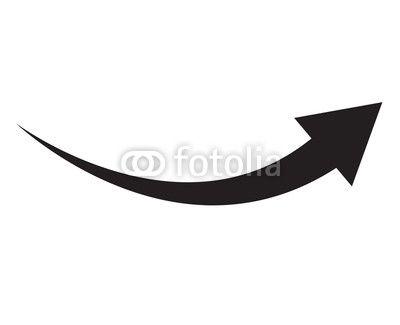 Black and White Curved Arrow Logo - black arrow icon on white background. flat style. arrow icon
