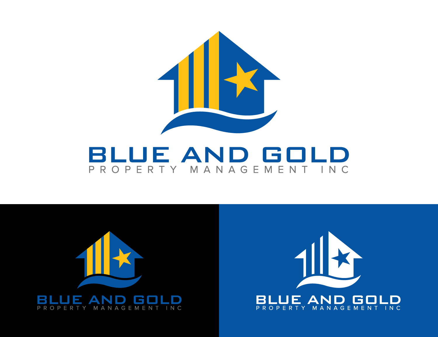 Blue and Gold Logo - Serious, Modern, Real Estate Logo Design for Blue and Gold Property ...