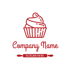 Red Ice Cream Logo - Free Cupcake Logo Designs | DesignEvo Logo Maker