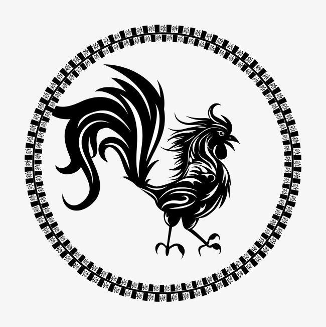 Black Rooster Logo - Black Rooster Pattern, Rooster Clipart, Circular Border, Chicken ...