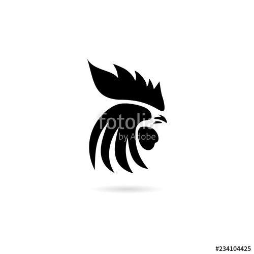 Black Rooster Logo - Black Rooster head icon or logo