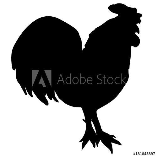 Black Rooster Logo - Black rooster silhouette. Stylish symbol for logos, design, interior ...