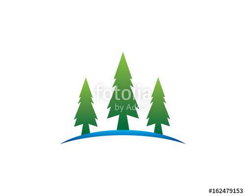 Cedar Tree Logo - Cedar tree Logo template vector icon illustration design Stock