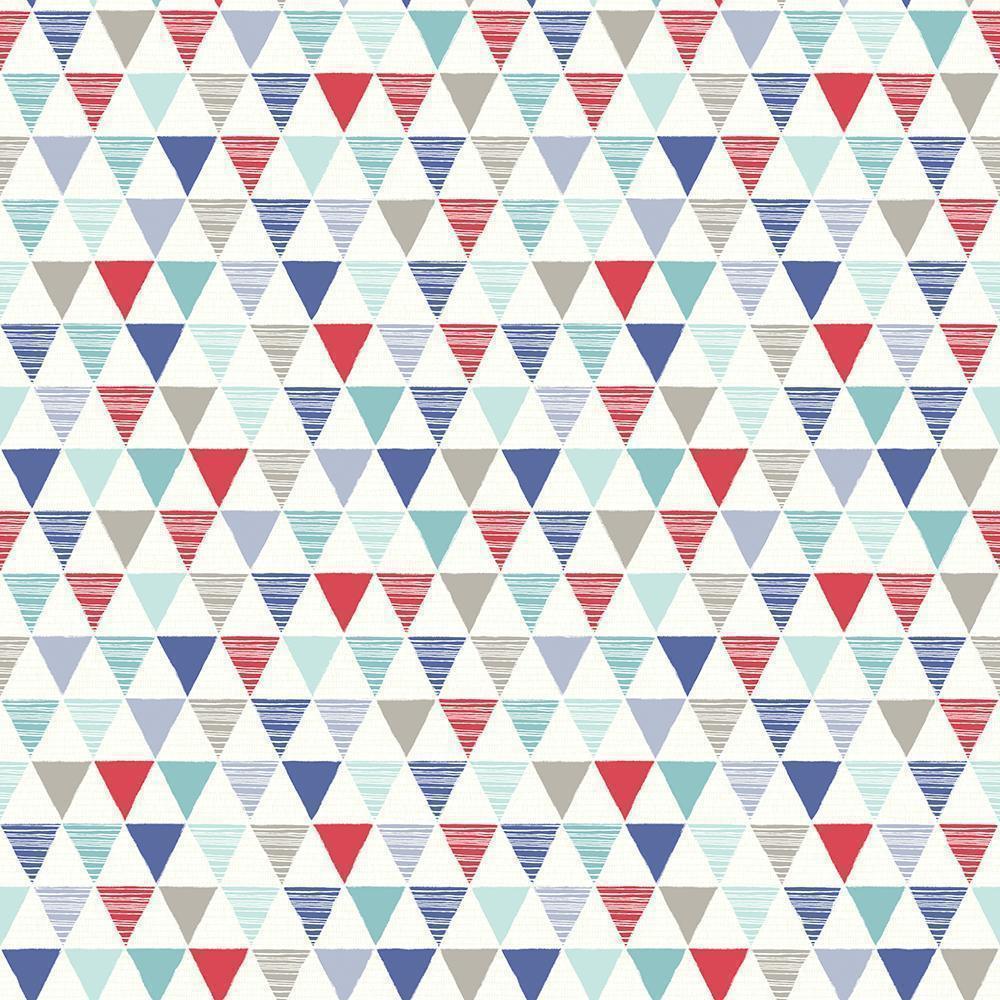 Red and Blue Triangle Logo - Jester Red and Blue Triangles Wallpaper by Arthouse Imagine Kids ...