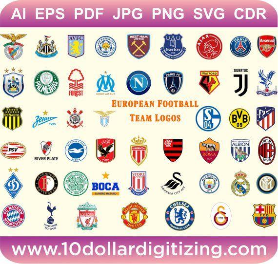 Football Club Logo - European football league teams vector european football club | Etsy