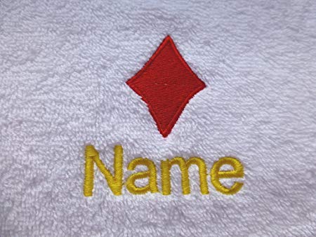 A Diamond Logo - White Baby Hooded Bath Robe or White Hooded Towel with a DIAMOND
