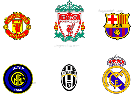 Football Club Logo - Football club logos DWG, free CAD Blocks download