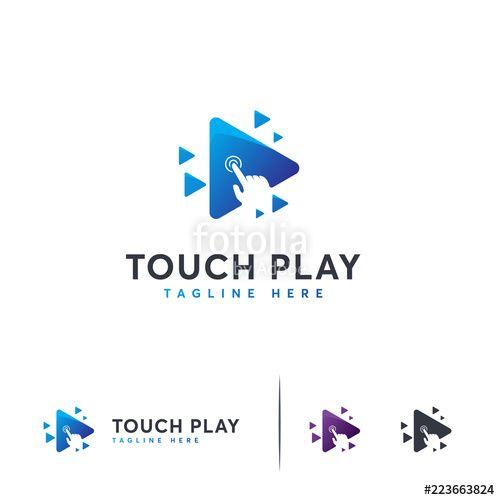 Touch Logo - Click Play logo designs template, Touch Play logo