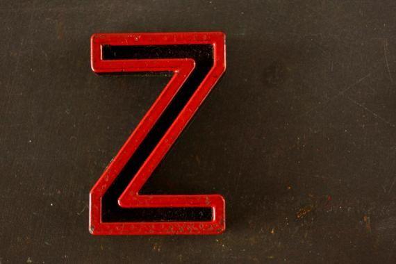 Industrial Black and Red Logo - Vintage Industrial Letter Z Black with Red and | Etsy