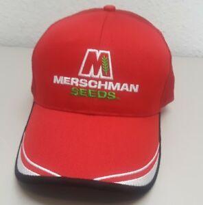 Industrial Black and Red Logo - Trucker, Industrial, Baseball Cap, Hat Merschmann Seeds Red White