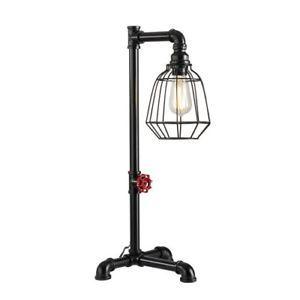 Industrial Black and Red Logo - Stunning Large Industrial Black and Red Water Pipe Table Desk Lamp