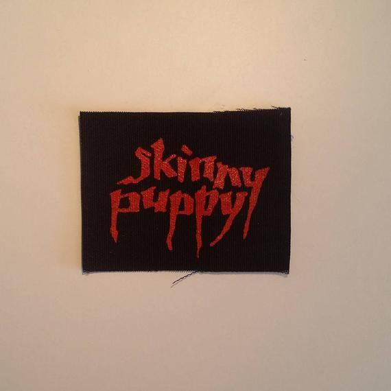 Industrial Black and Red Logo - Skinny puppy 4 patch red logo goth industrial synth post punk