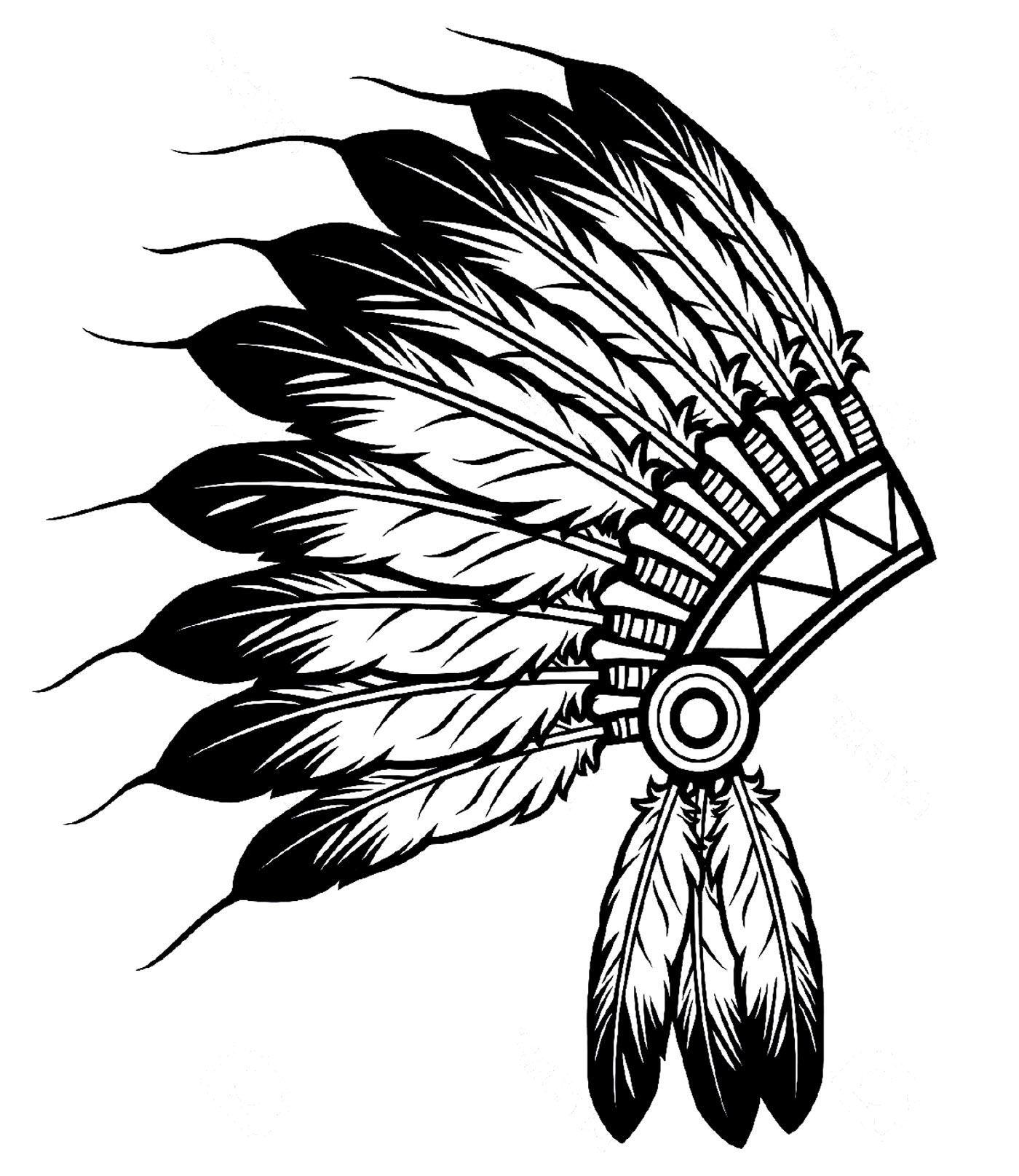 Indian Feather Logo - Free coloring page coloring-indian-headdress. The Indian Feather Hat ...