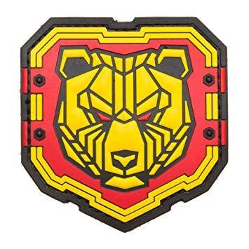 Industrial Black and Red Logo - Mil Spec Monkey Rubber Industrial Bear Animal Head PVC Hook Fastener