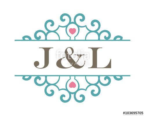 J& L Logo - J&L initial ornament wedding logo