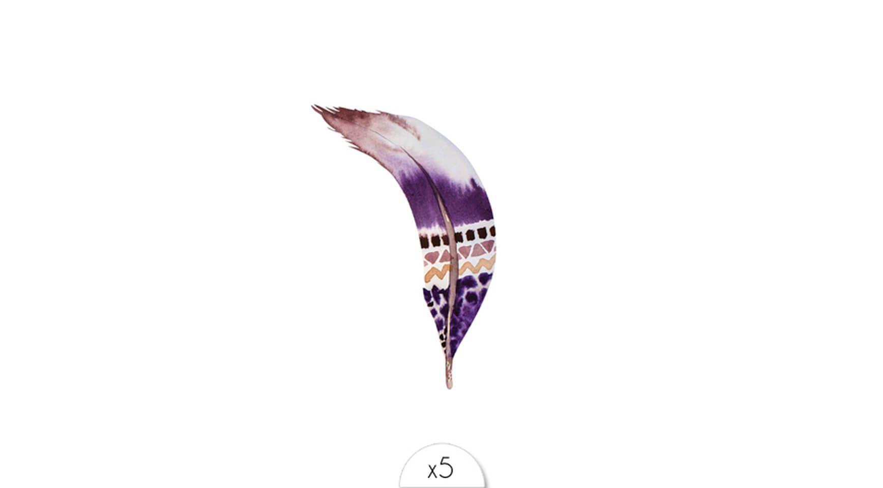 Indian Feather Logo - Purple indian feather tattoo x5
