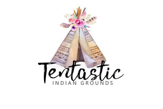 Indian Feather Logo - Tent Logo Watercolor Logo Teepee Logo Tipi Logo Indian | Etsy