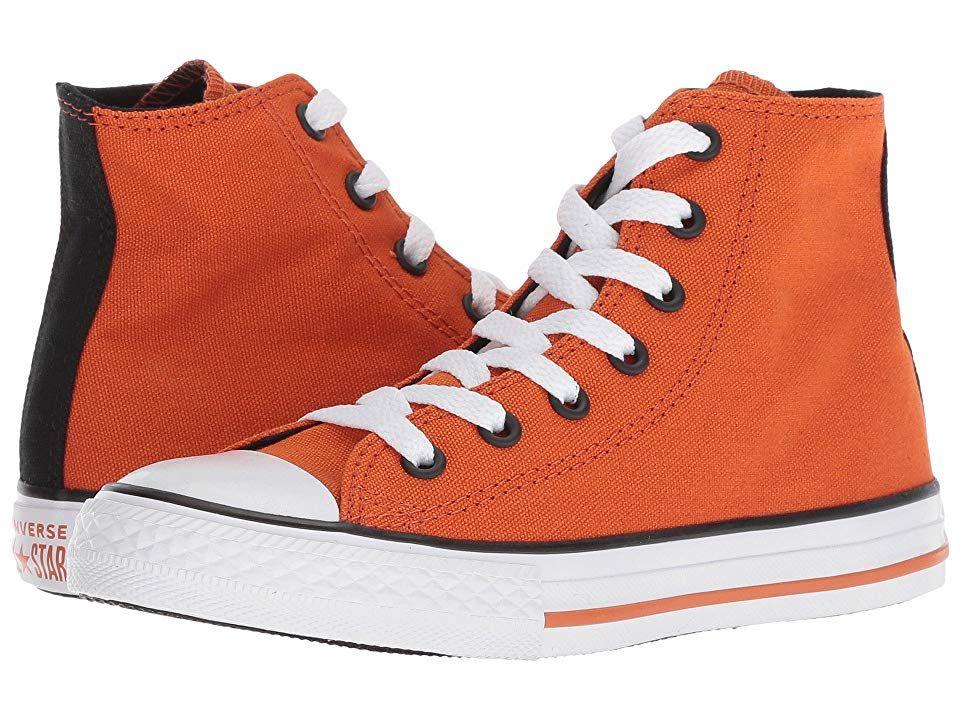 Black and White with Orange R Star Logo - Converse Kids Chuck Taylor(r) All Star(r) Seasonal (Little Kid