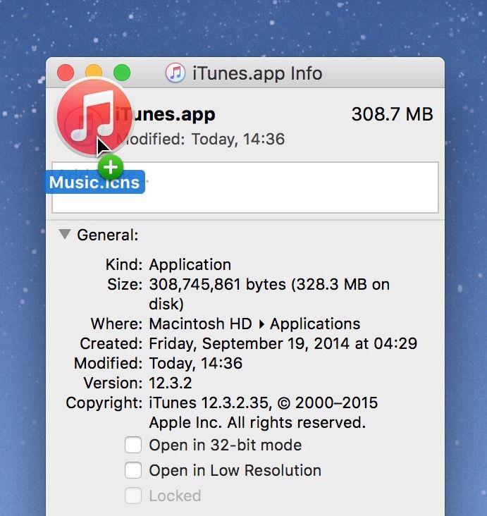 Mac iTunes App Logo - How to change a Mac app icon