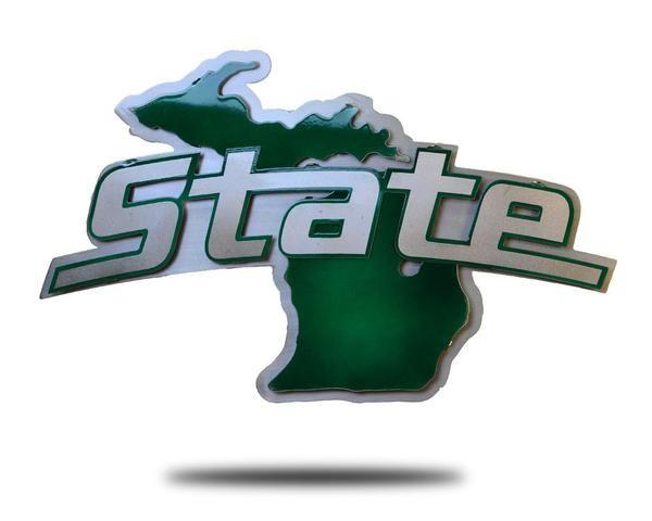 Michigan State University Logo - Michigan State University Logo 3D Vintage Metal Artwork - Hex Head Art