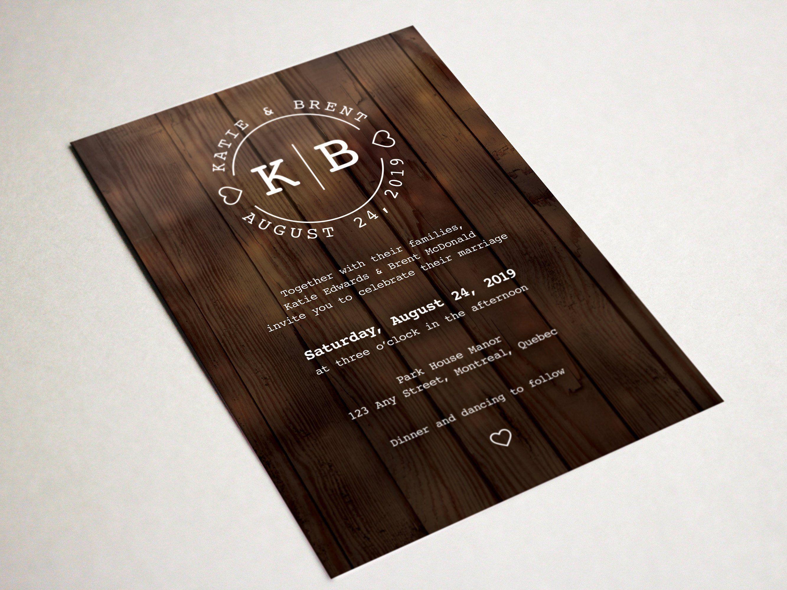 Rustic Park Logo - Country Wedding Invitation Template, Rustic Wedding Invites, RSVP ...