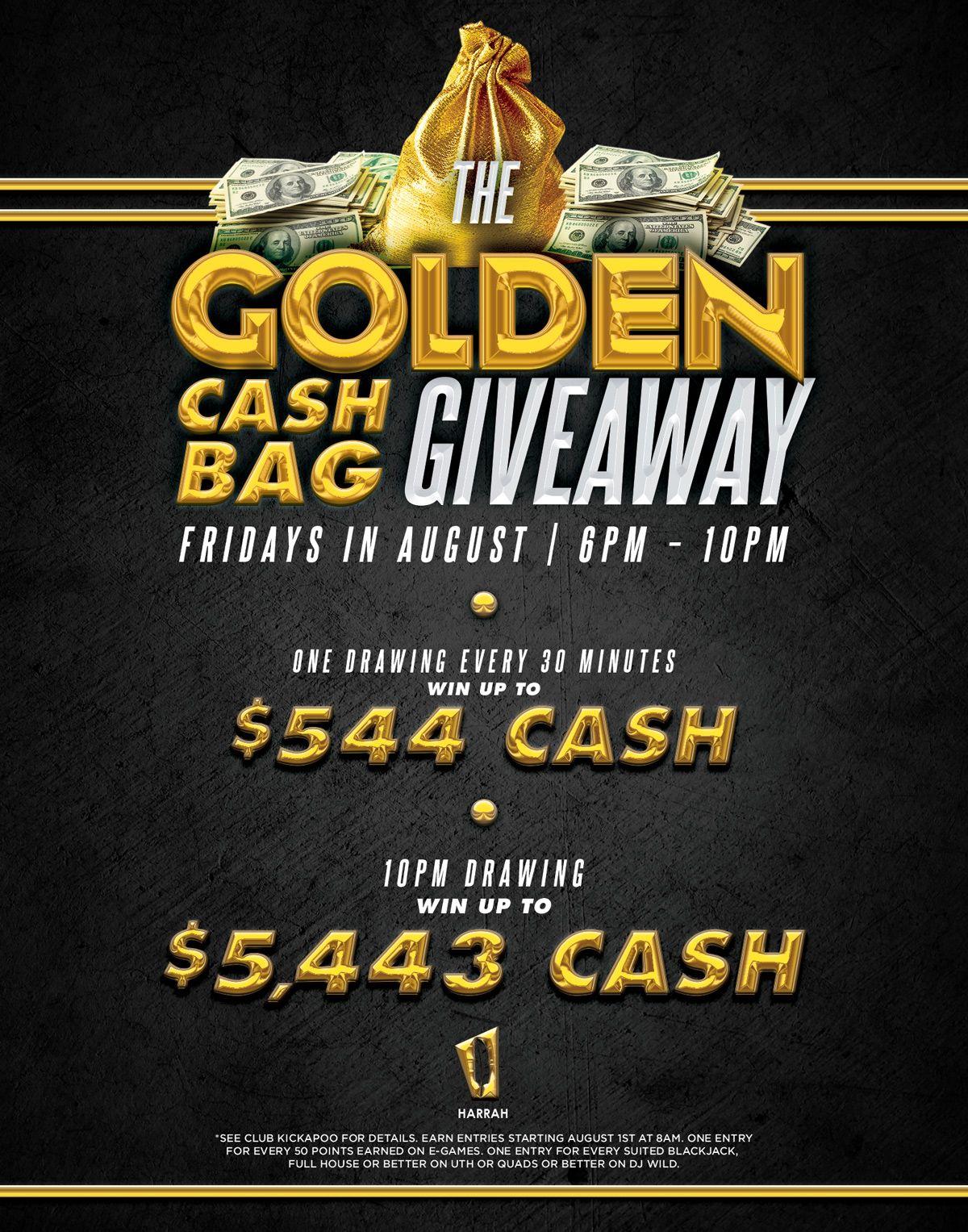 Golden Cash Logo - Kickapoo Casino. The Golden Cash Bag Giveaway
