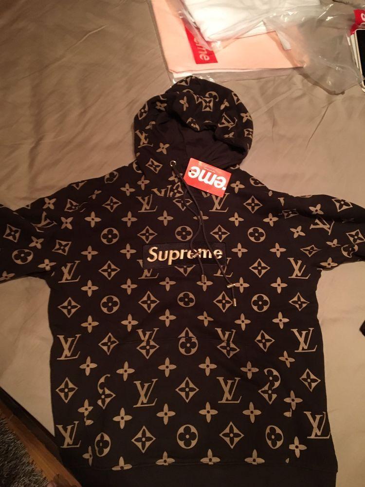 LV Red Supreme Box Logo - Lv Supreme Box Logo Hoodie Brown Red #Supreme #Hoodie | Stuff I want ...