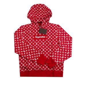 LV Red Supreme Box Logo - Supreme Red Louis Vuitton Box Logo Hoodie – On The Arm